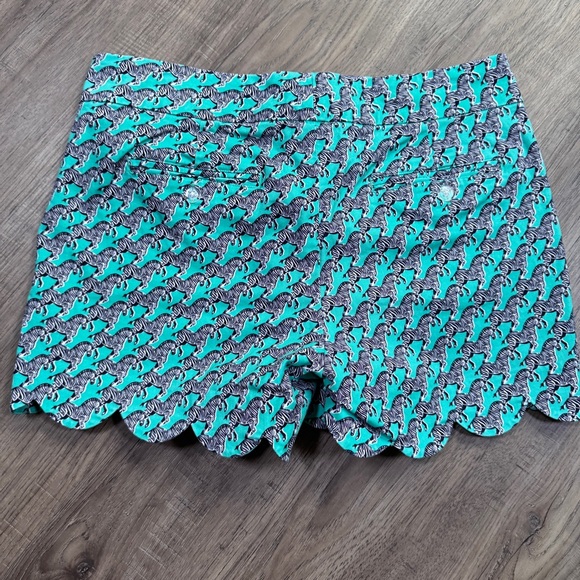 Crown & Ivy Teal Zebra Print High Shorts - Size 2 - Picture 11 of 13